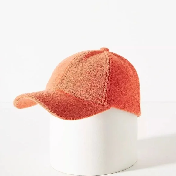 Anthropologie NWOT Orange Terry Icon Baseball Cap - Picture 2 of 9